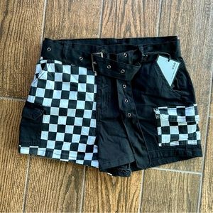 Super High Rise Split Checker Short